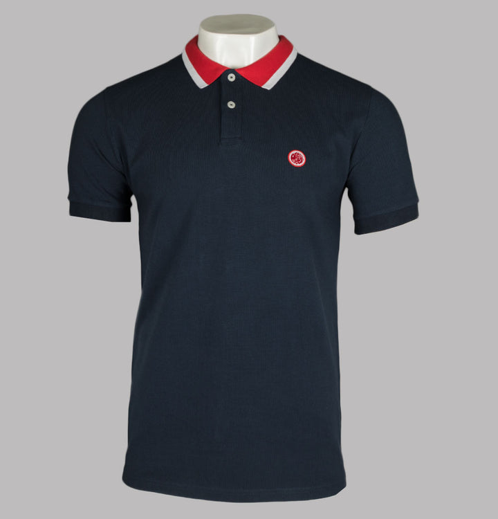 Pretty Green Tilby Pique Polo Shirt Navy Blue