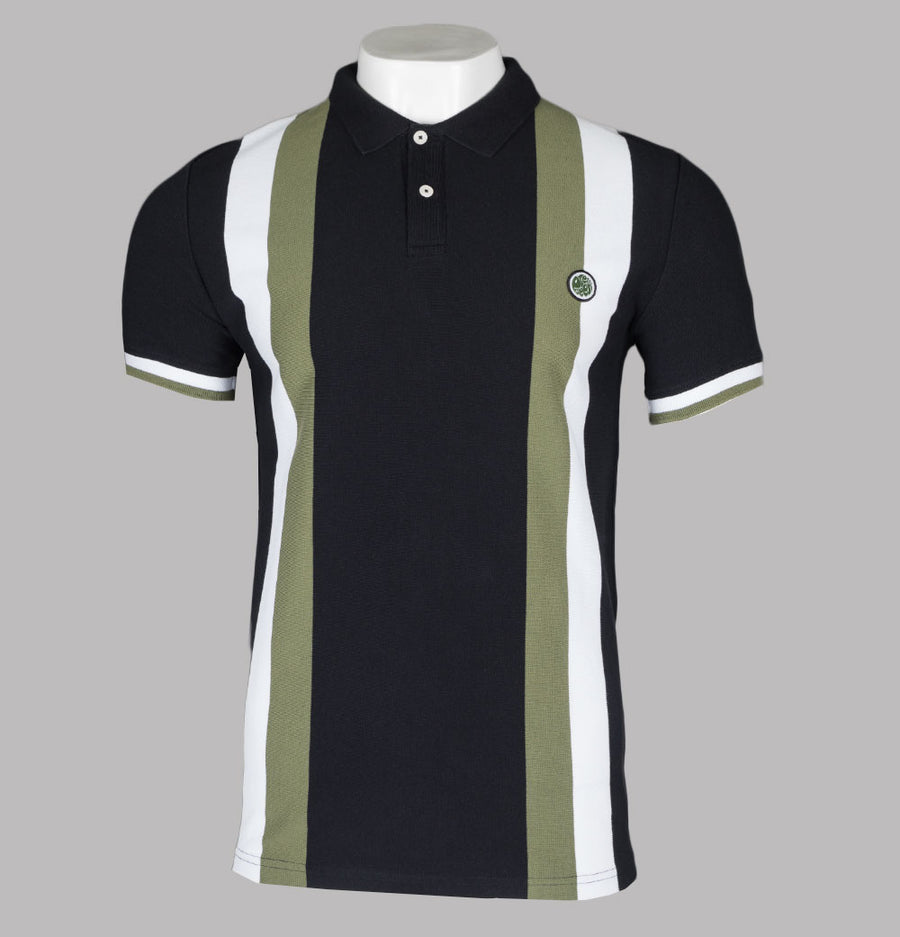 Pretty Green Tilby Stripe Polo Shirt Black
