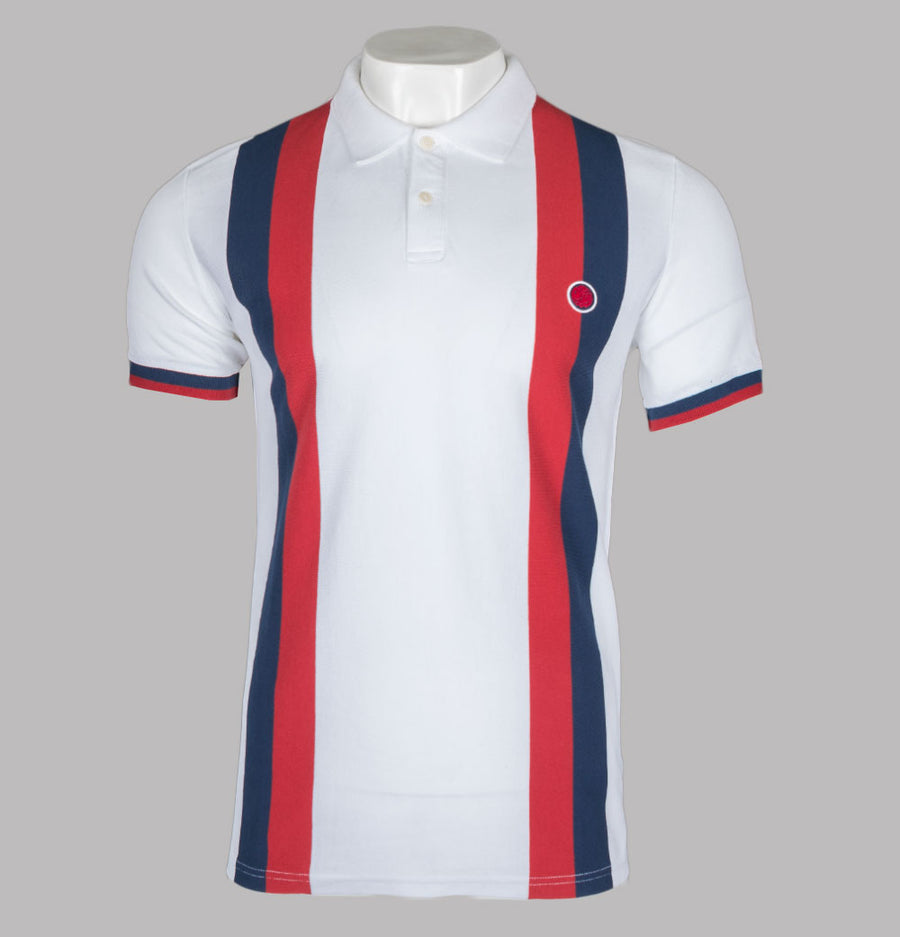 Pretty Green Tilby Stripe Polo Shirt White