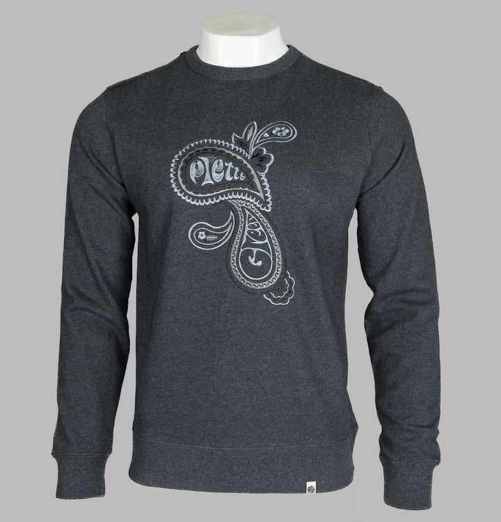 Pretty Green Paisley Embroidery Sweatshirt Dark Grey