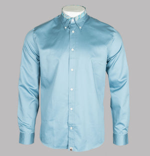 Pretty Green Slim Fit Paisley Print Collar Shirt Blue