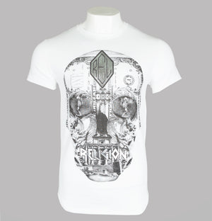 Religion Posterized Skull T-Shirt White