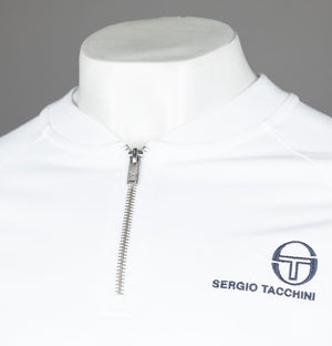 Sergio Tacchini Baldo Zip Neck Polo Shirt White