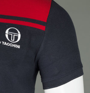Sergio Tacchini New Young Line Polo Shirt Night Sky/Tango Red
