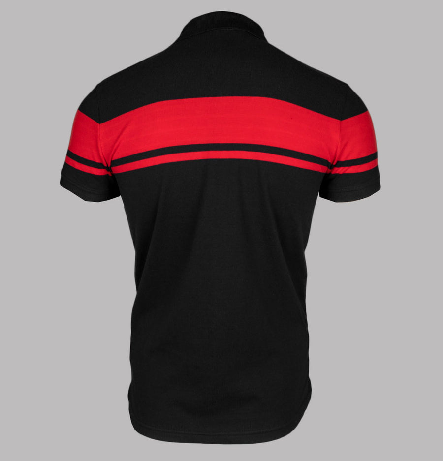 Sergio Tacchini Young Line Polo Shirt Black/Adrenaline Rush