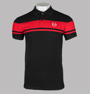 Sergio Tacchini Young Line Polo Shirt Black/Adrenaline Rush