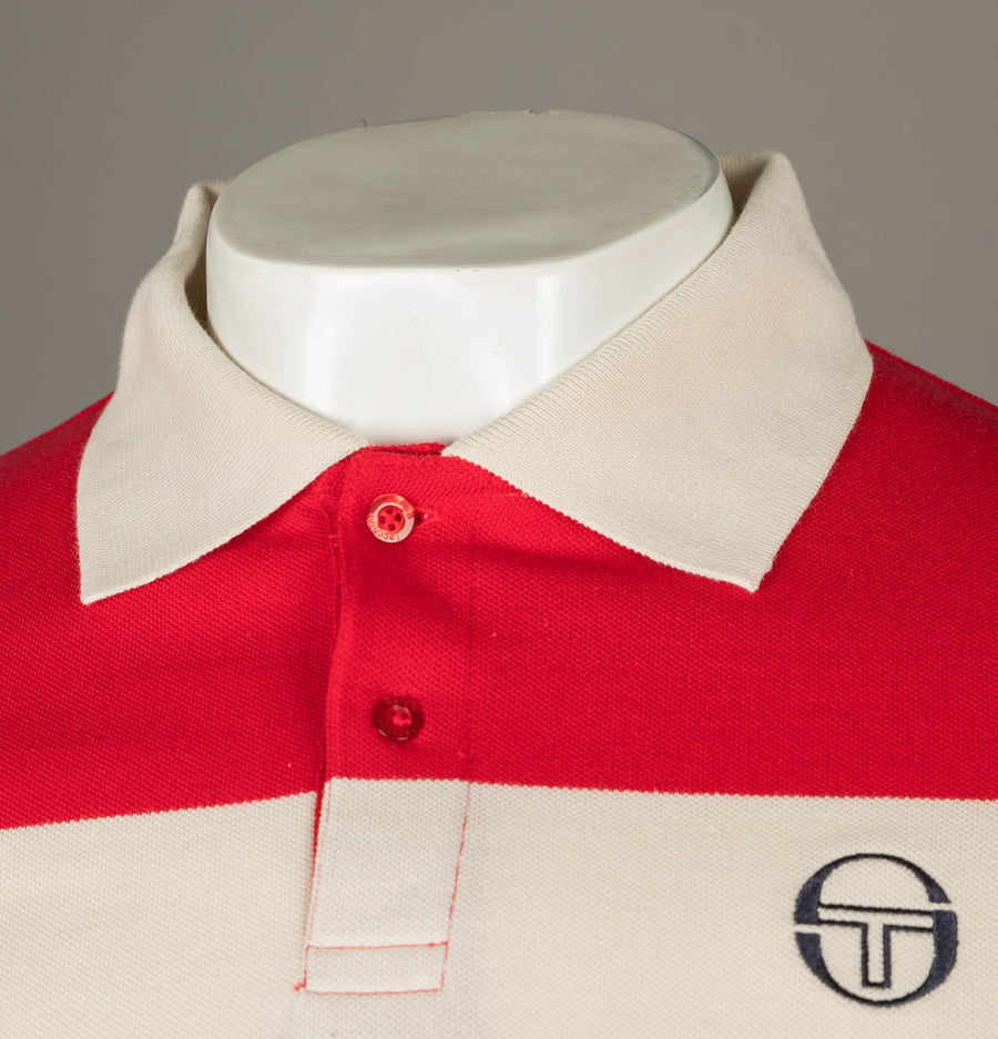 Sergio Tacchini Young Line Polo Shirt Tango Red/Gardenia