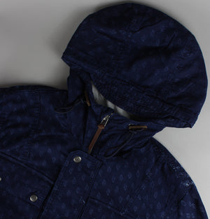 Pretty Green Printed Tarbet Hooded Jacket Blue