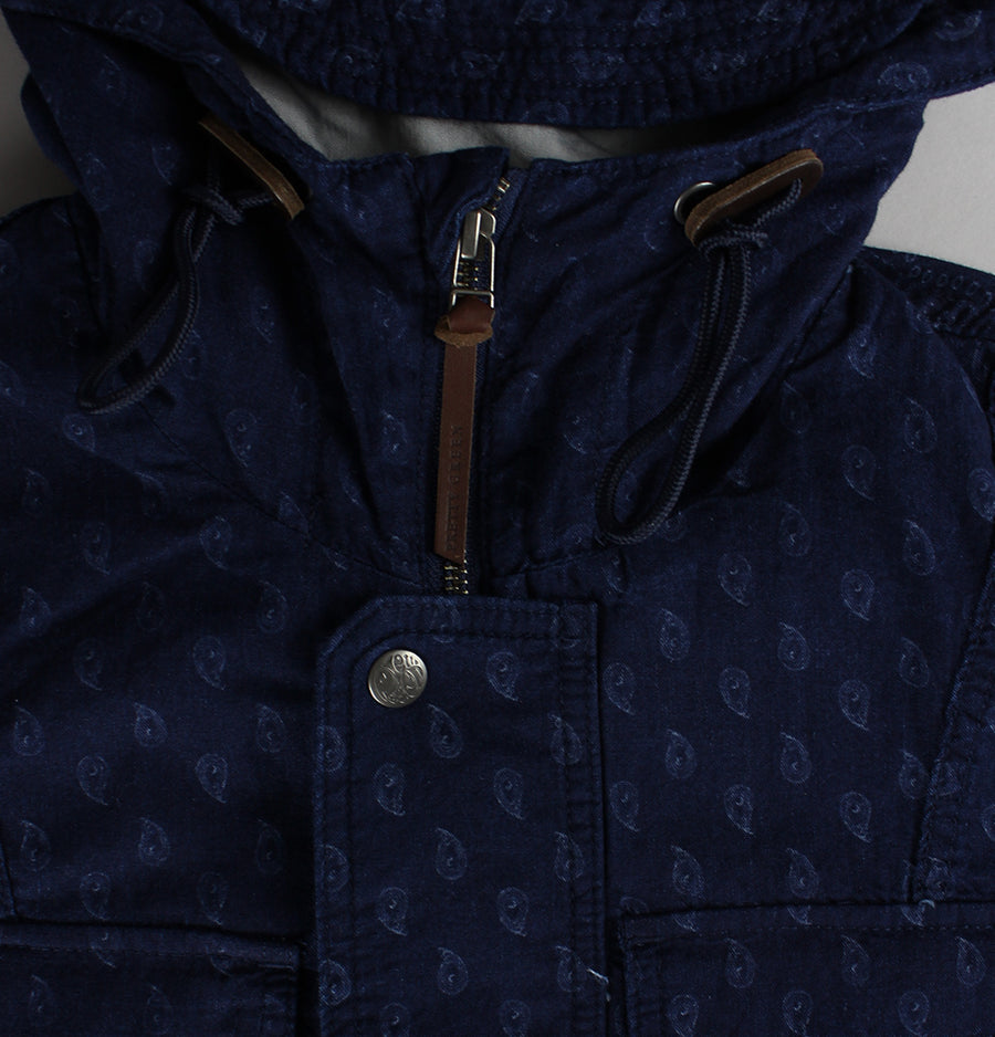 Pretty Green Printed Tarbet Hooded Jacket Blue