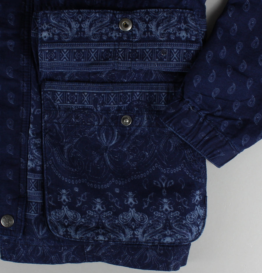 Pretty Green Printed Tarbet Hooded Jacket Blue