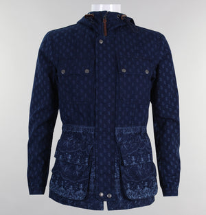 Pretty Green Printed Tarbet Hooded Jacket Blue