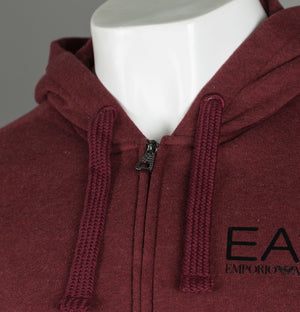 EA7 Full Zip Hooded Sweatshirt Burgundy