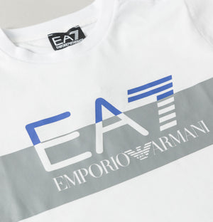 EA7 Block Stripe Logo T-Shirt White