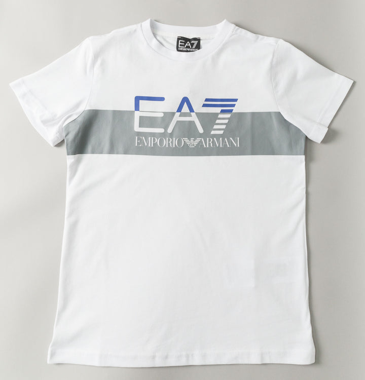 EA7 Block Stripe Logo T-Shirt White
