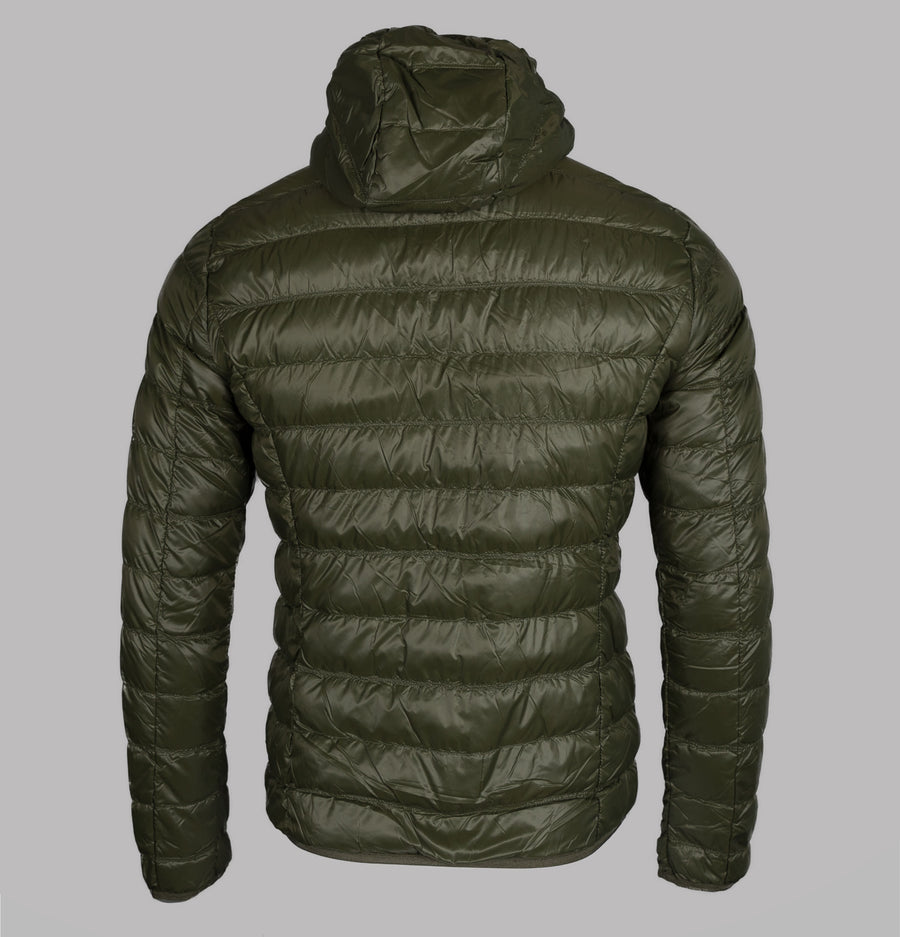 EA7 Quilted Down Hooded Jacket Forest Night