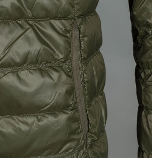 EA7 Quilted Down Hooded Jacket Forest Night