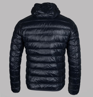 EA7 Quilted Down Hooded Jacket Night Blue