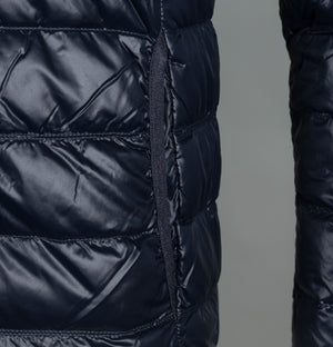 EA7 Quilted Down Hooded Jacket Night Blue