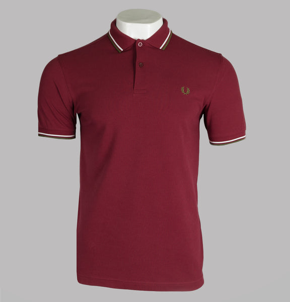 Burgundy fred perry polo cheap shirt