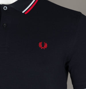 Fred Perry M3600 Polo Shirt Navy/White/Red