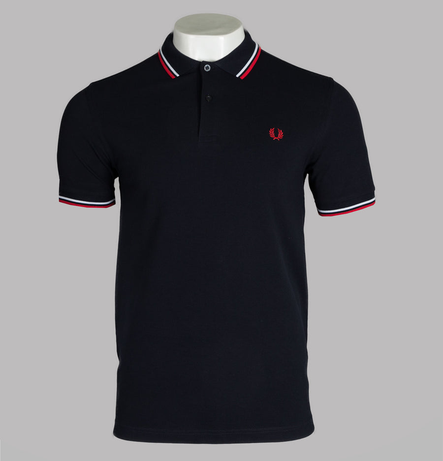 Fred Perry M3600 Polo Shirt Navy/White/Red