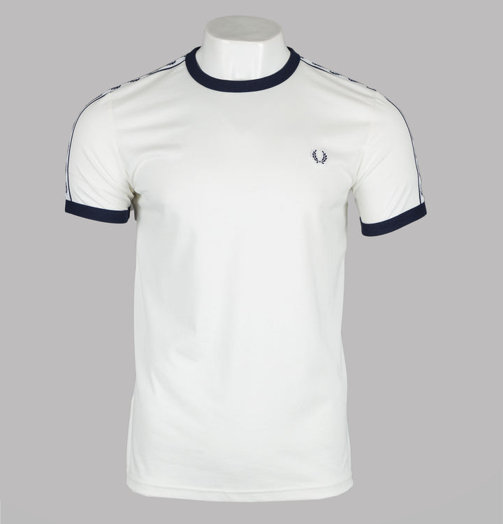 Fred Perry Sports Authentic Taped Ringer T-Shirt Snow White