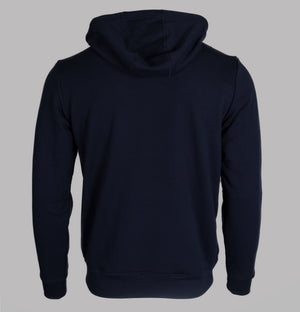 Lacoste Embroidered Signature Logo Hooded Sweatshirt Navy