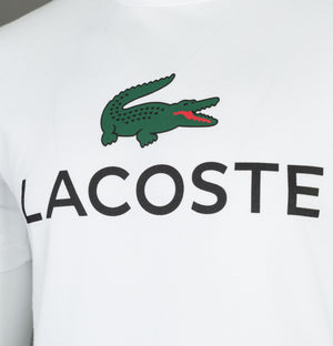 Lacoste Large Croc Print T-Shirt White