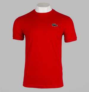 Lacoste Lettering Crew Neck T-Shirt Red