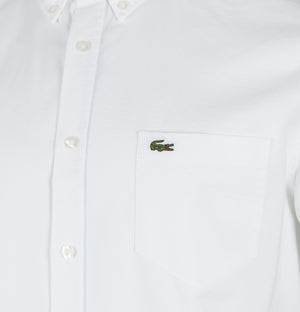 Lacoste Regular Fit Short Sleeve Oxford Shirt White