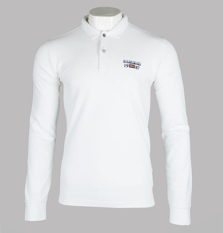 Napapijri Erthow Long Sleeve Polo Shirt Bright White