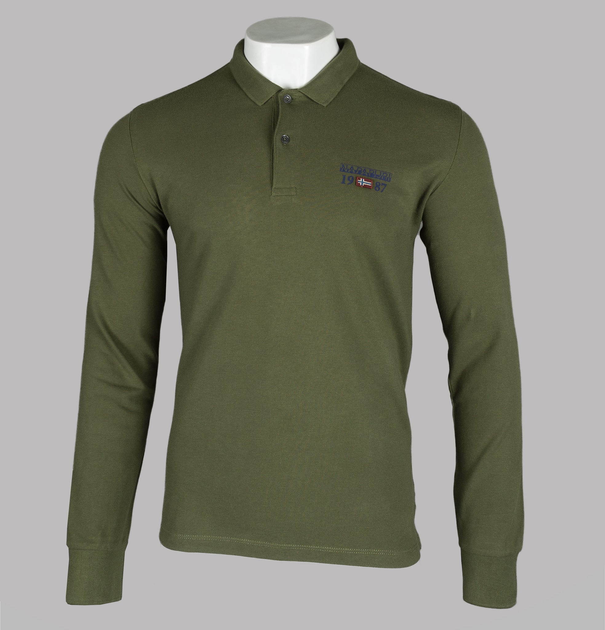 Napapijri Erthow Long Sleeve Polo Shirt Green Musk Bronx Clothing