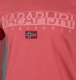 Napapijri Sapriol Short Sleeve T-Shirt Coral