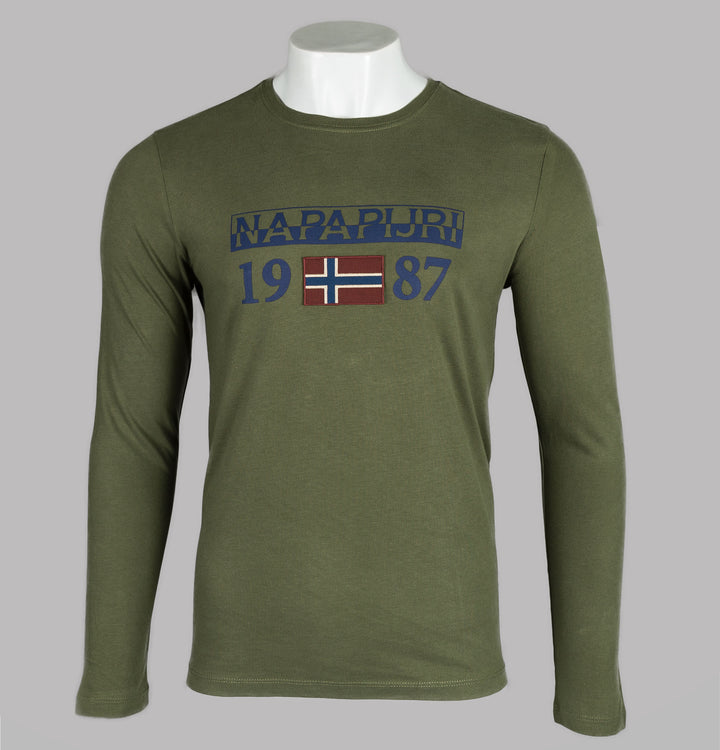 Napapijri Solin Long Sleeve T-Shirt Green Musk