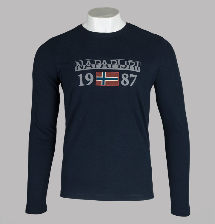 Napapijri Solin Long Sleeve T-Shirt Navy Blue