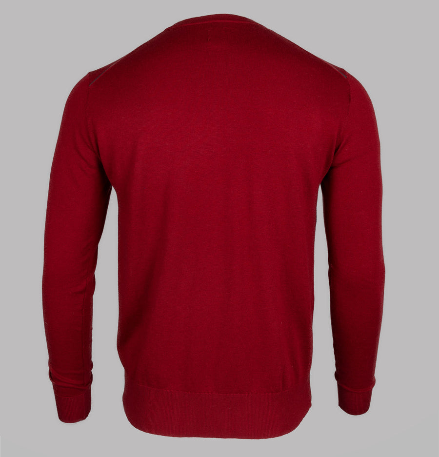 Pretty Green Crew Neck Knitted Jumper Red