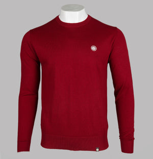 Pretty Green Crew Neck Knitted Jumper Red