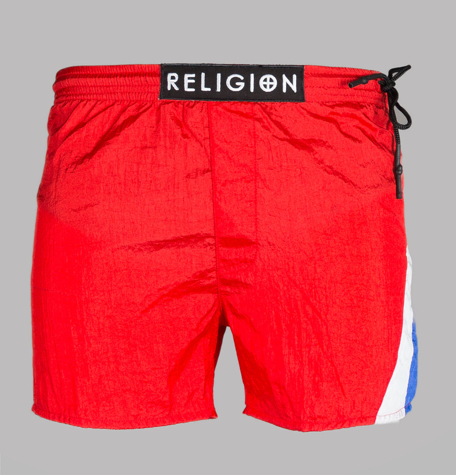 Religion Flash Swim Shorts Red