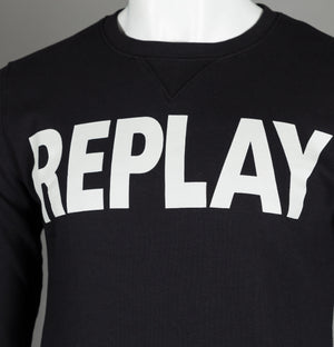Replay Large Logo Sweatshirt Black