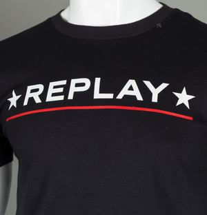 Replay Star Logo T-Shirt Black