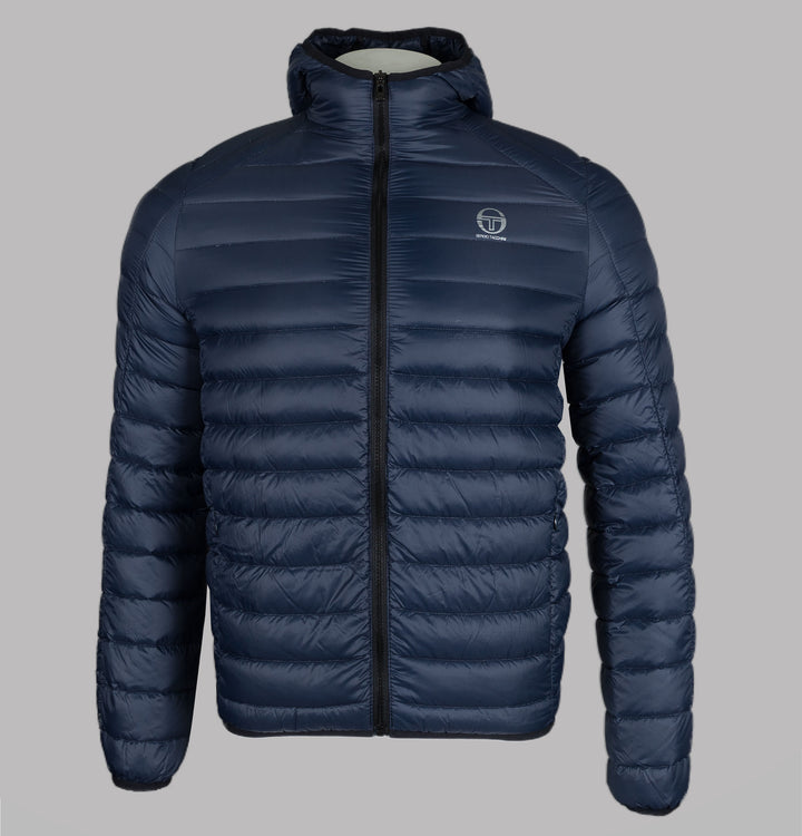 Sergio Tacchini Ives Hooded Down Jacket Navy Blue