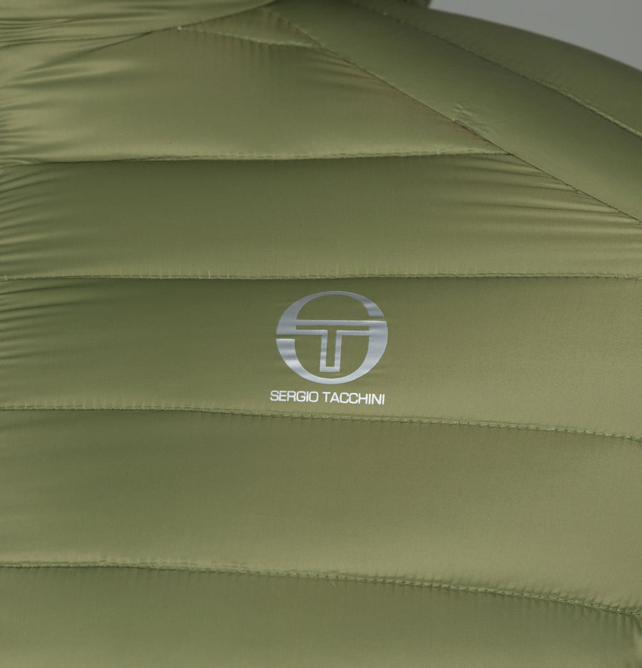 Sergio Tacchini Ives Hooded Down Jacket Olive Green
